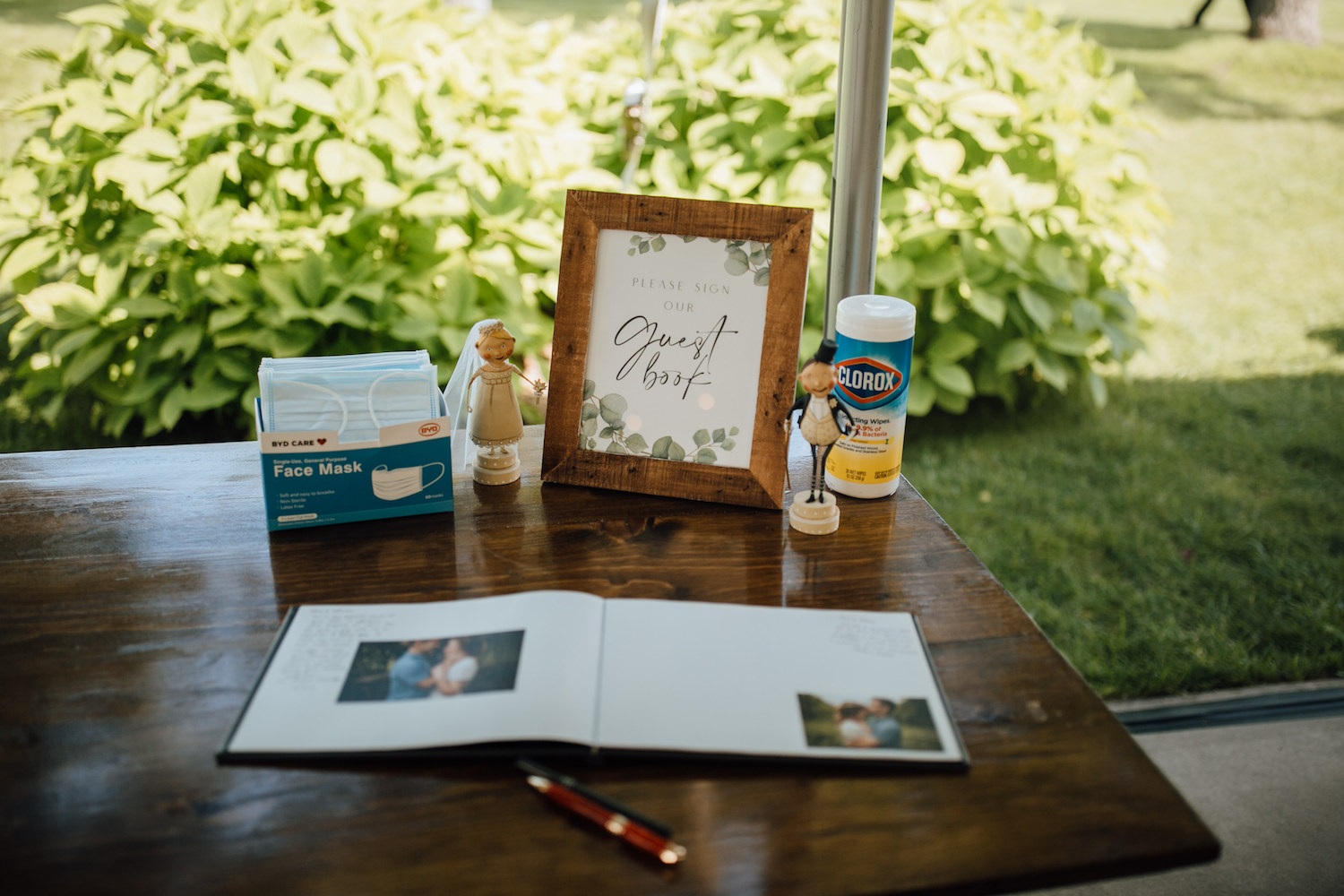 Guest book table at Aurora Cellars wedding