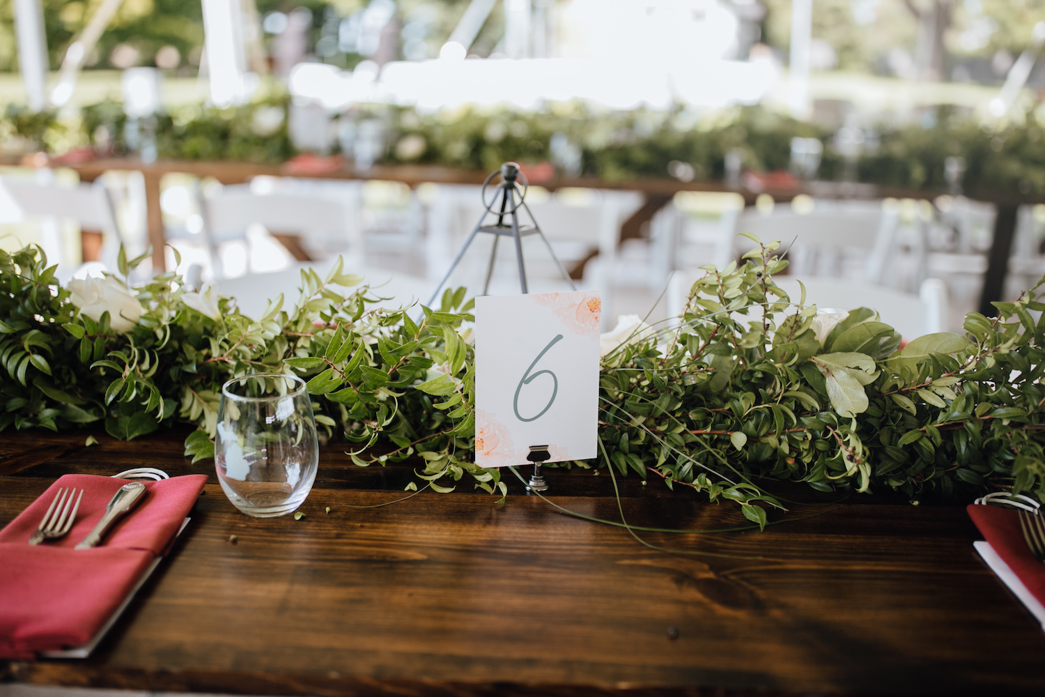 Table number for Aurora Cellars wedding