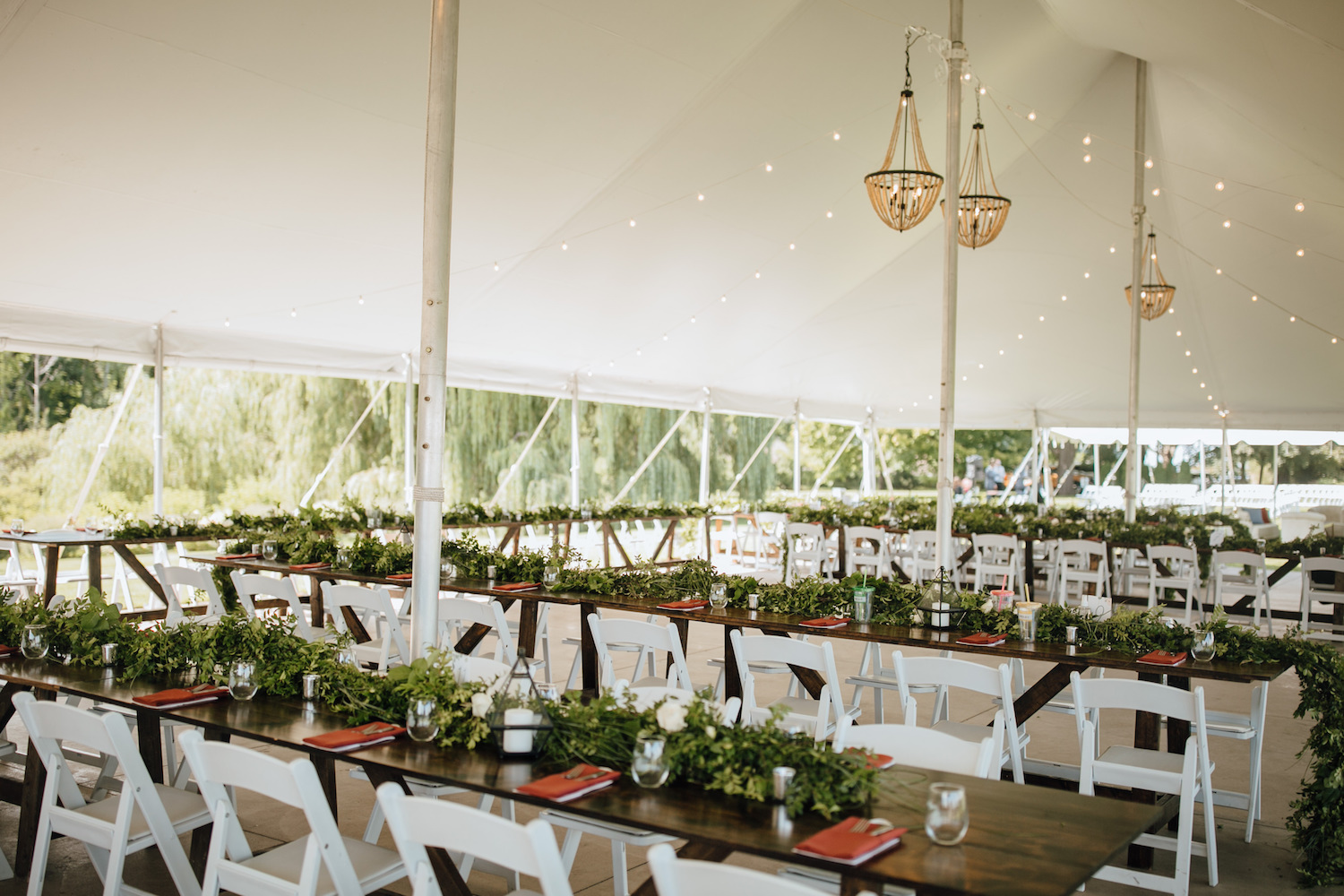 Aurora Cellars wedding tent setup