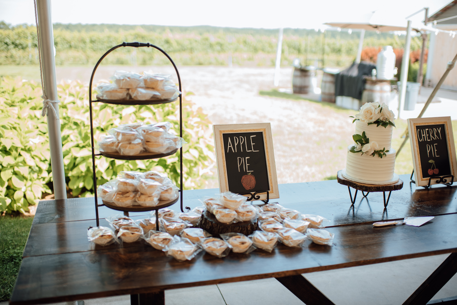 Dessert table of Aurora cellars wedding