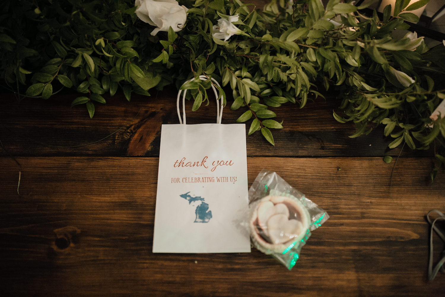 Thank you bags for guest of Aurora cellars wedding