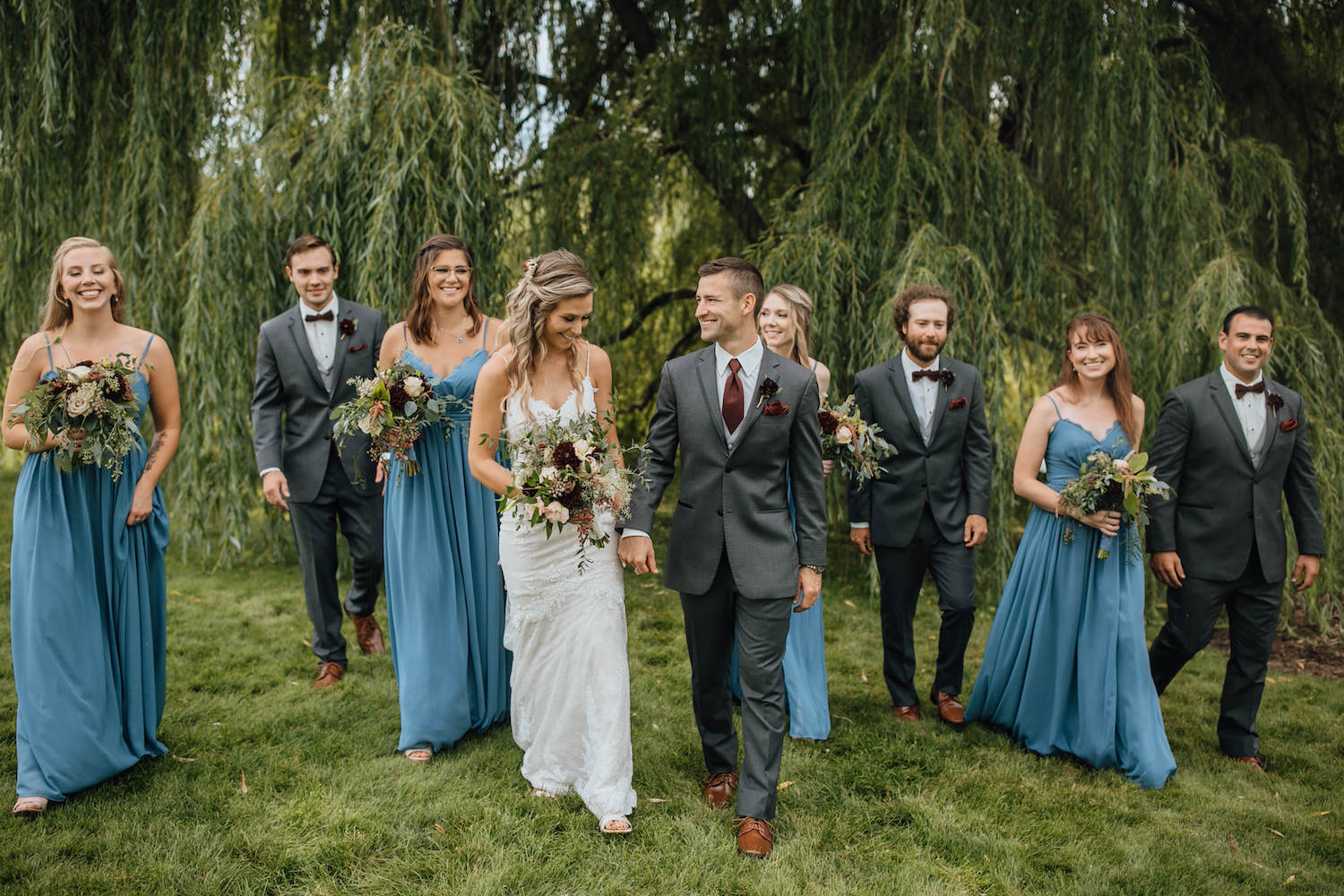 Bridal party at Aurora Cellars wedding