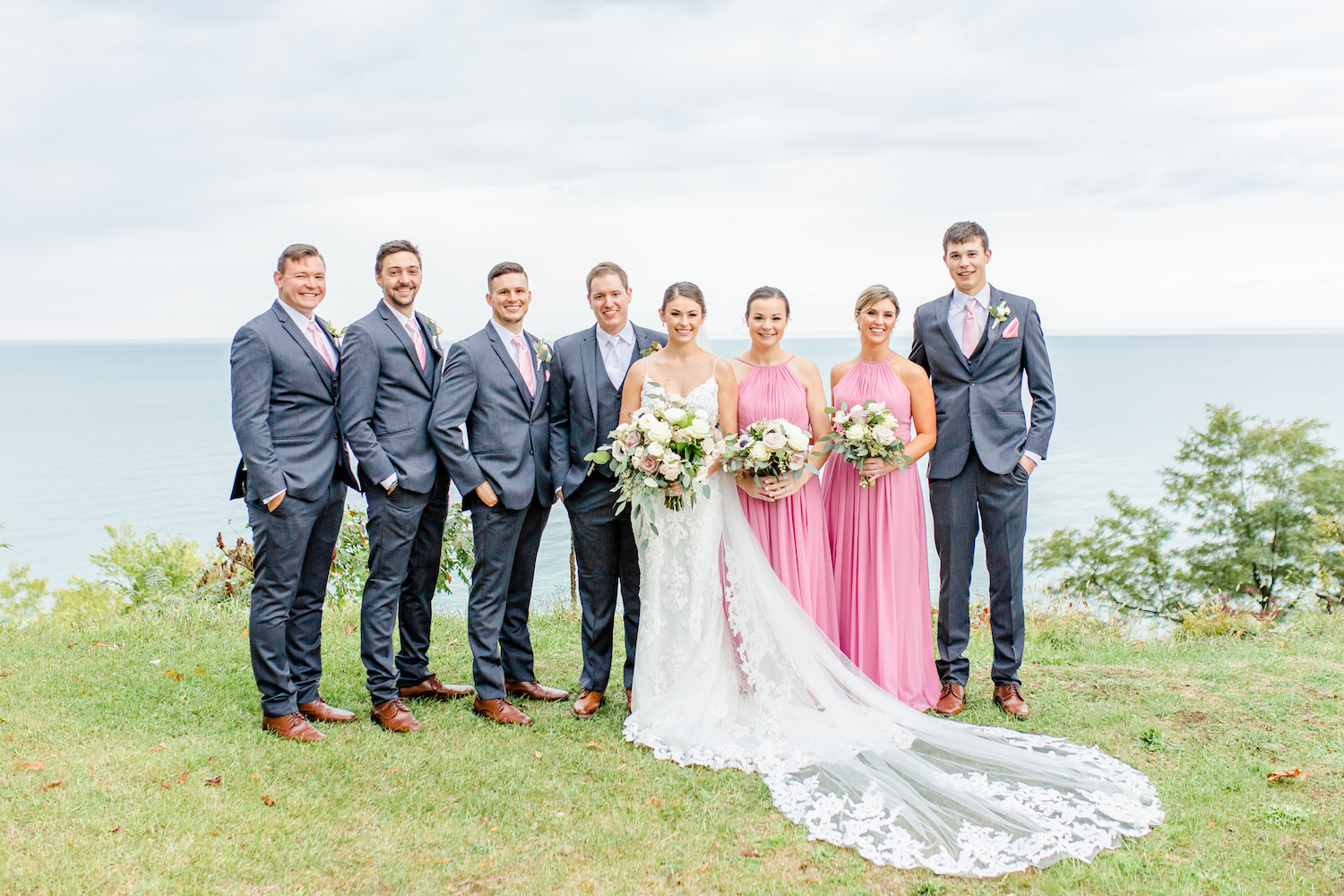 Bridal party for the lakehouse wedding