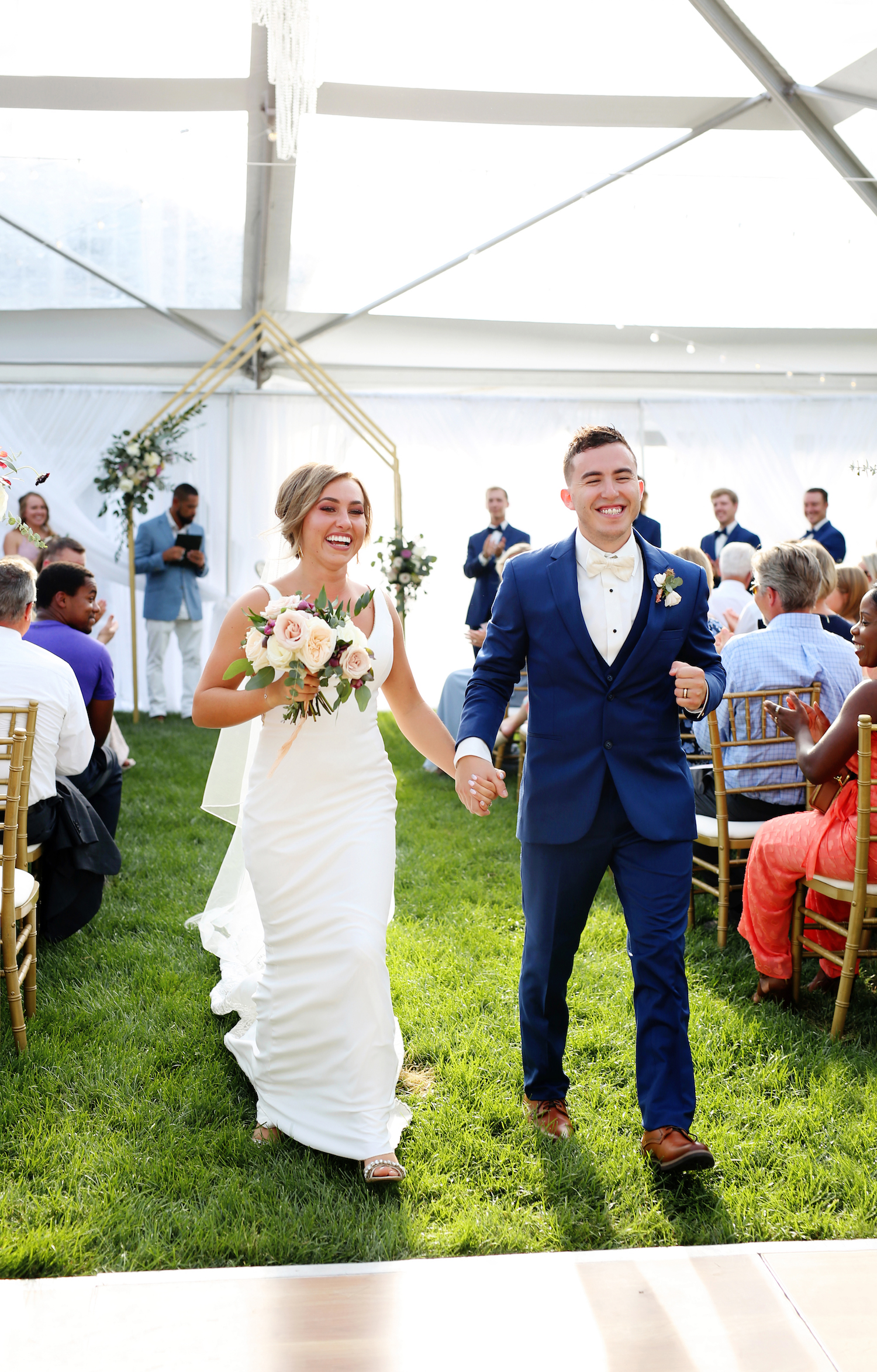 Bride and Groom walking together