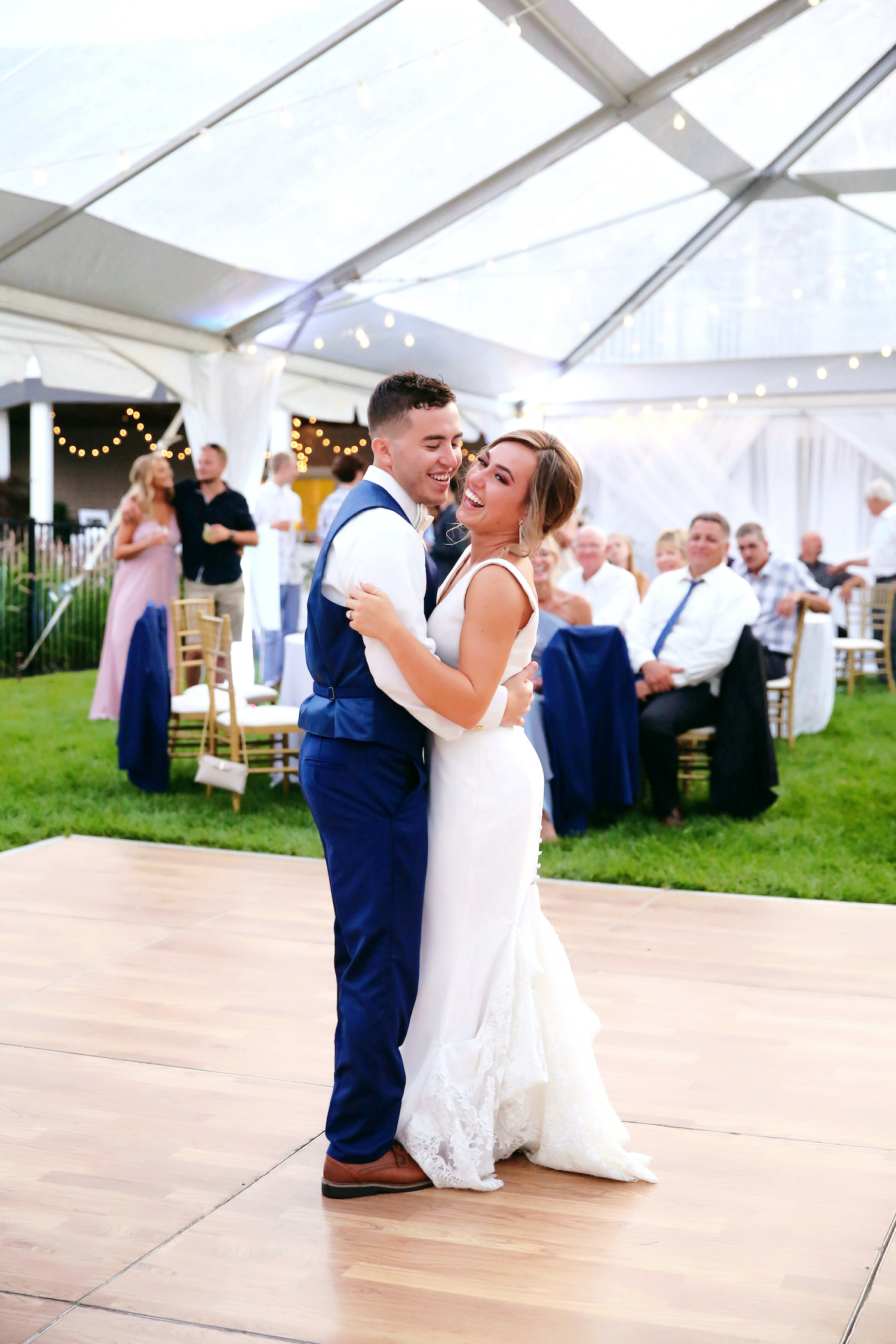 Bride and grooms first dance at kalamazoo Michigan wedding