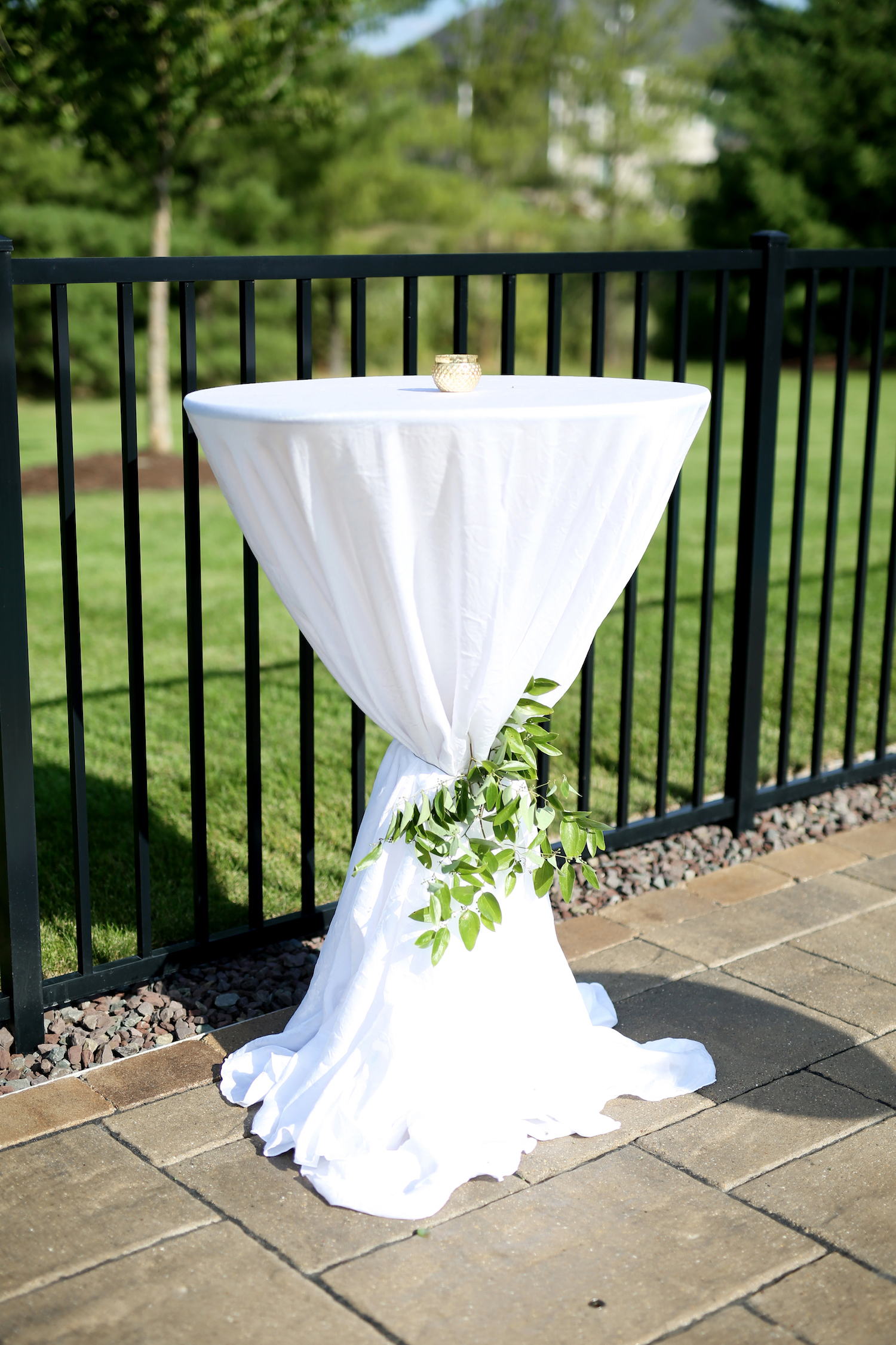 Cocktail table at Kalamazoo Michigan wedding