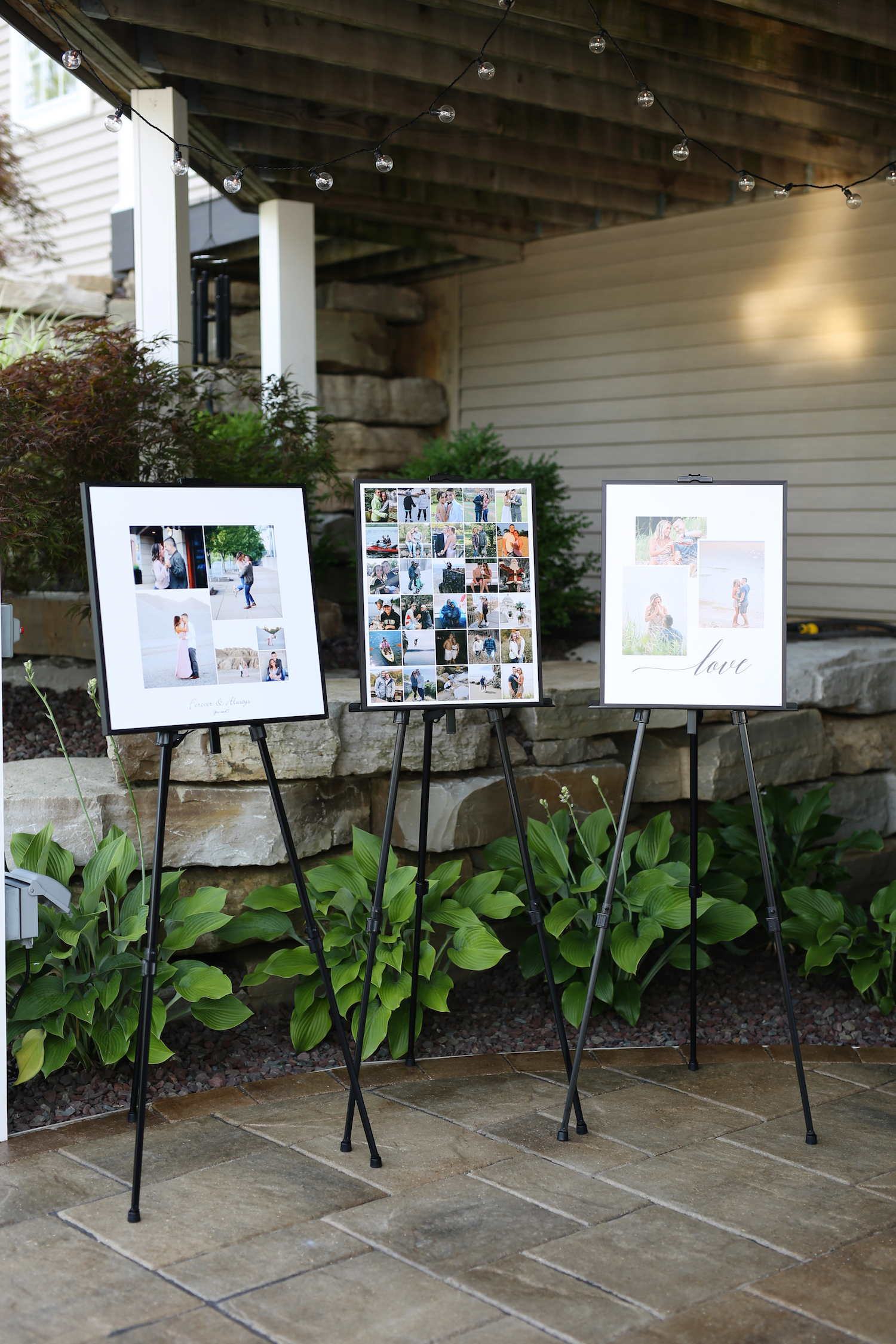 Signage with pictures of couple at kalamazoo michigan wedding