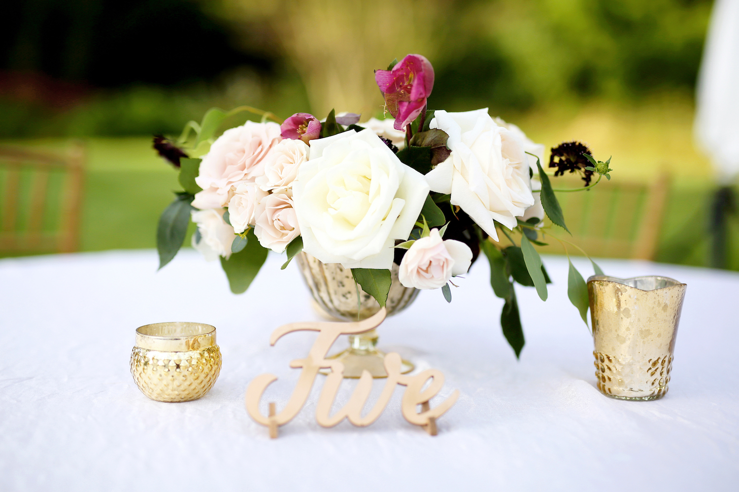 Table decor at Kalamazoo Michigan wedding