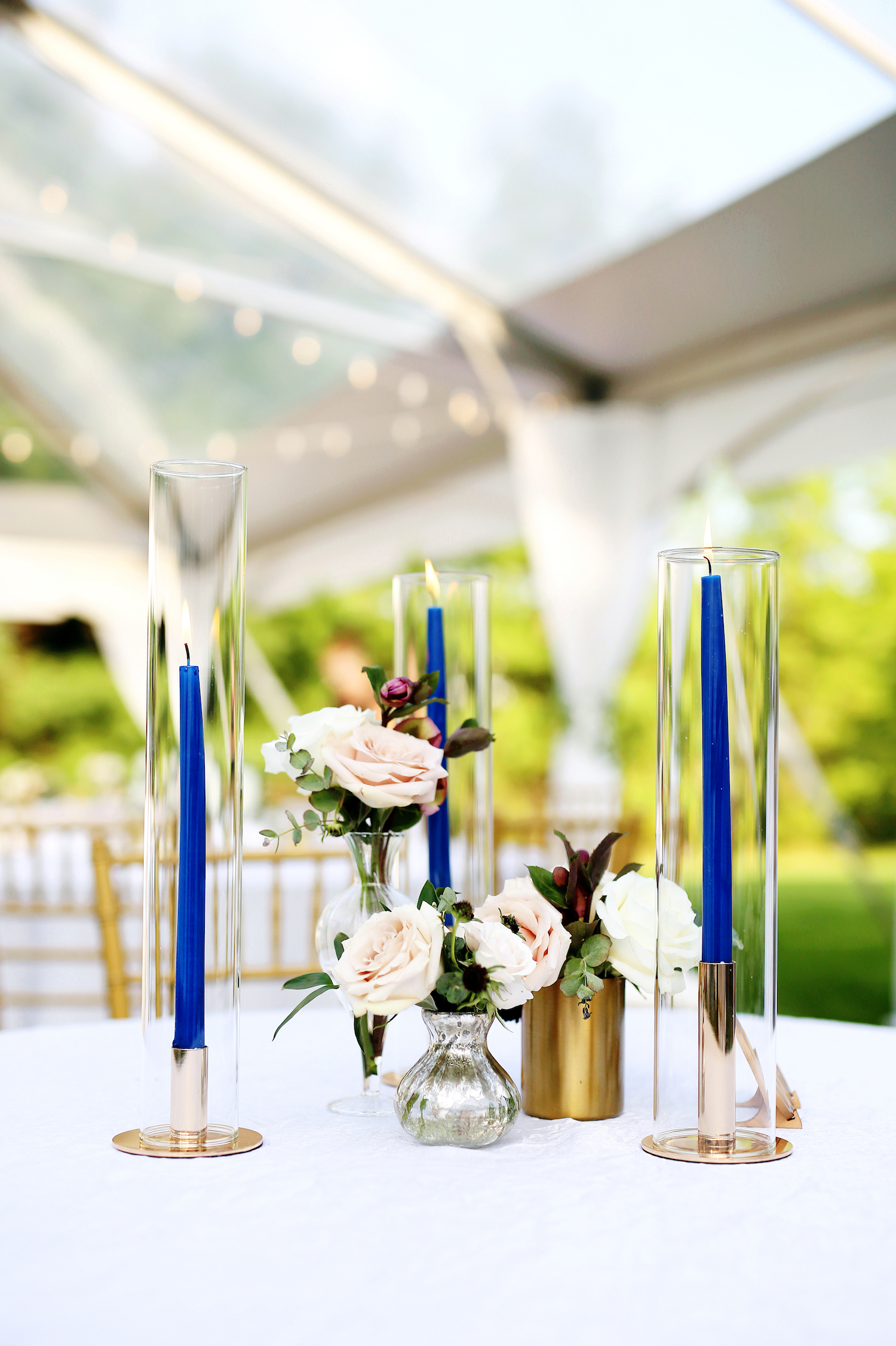 Table setup with candles and flowers