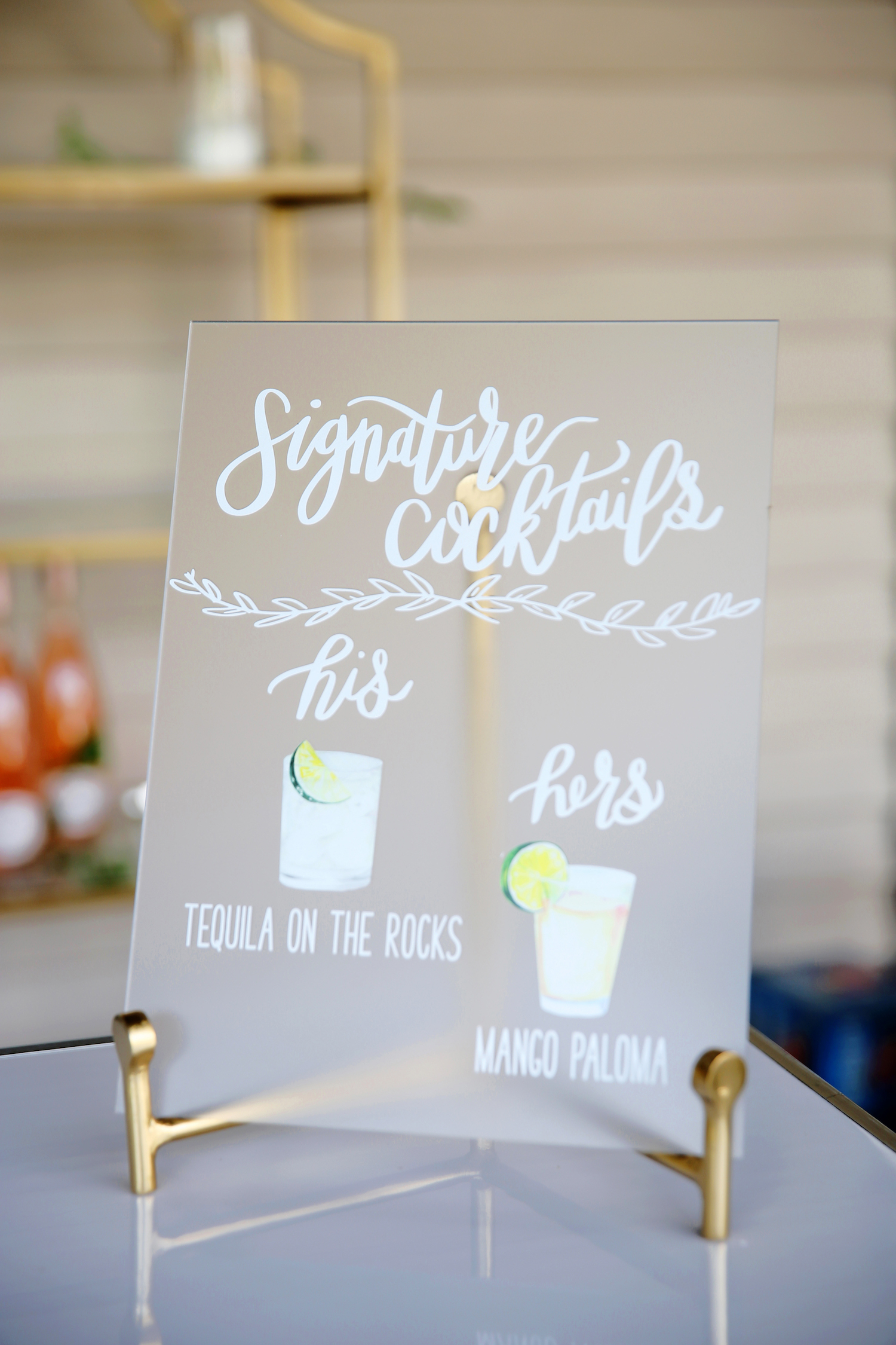 Signature drinks at Kalamazoo Michigan wedding