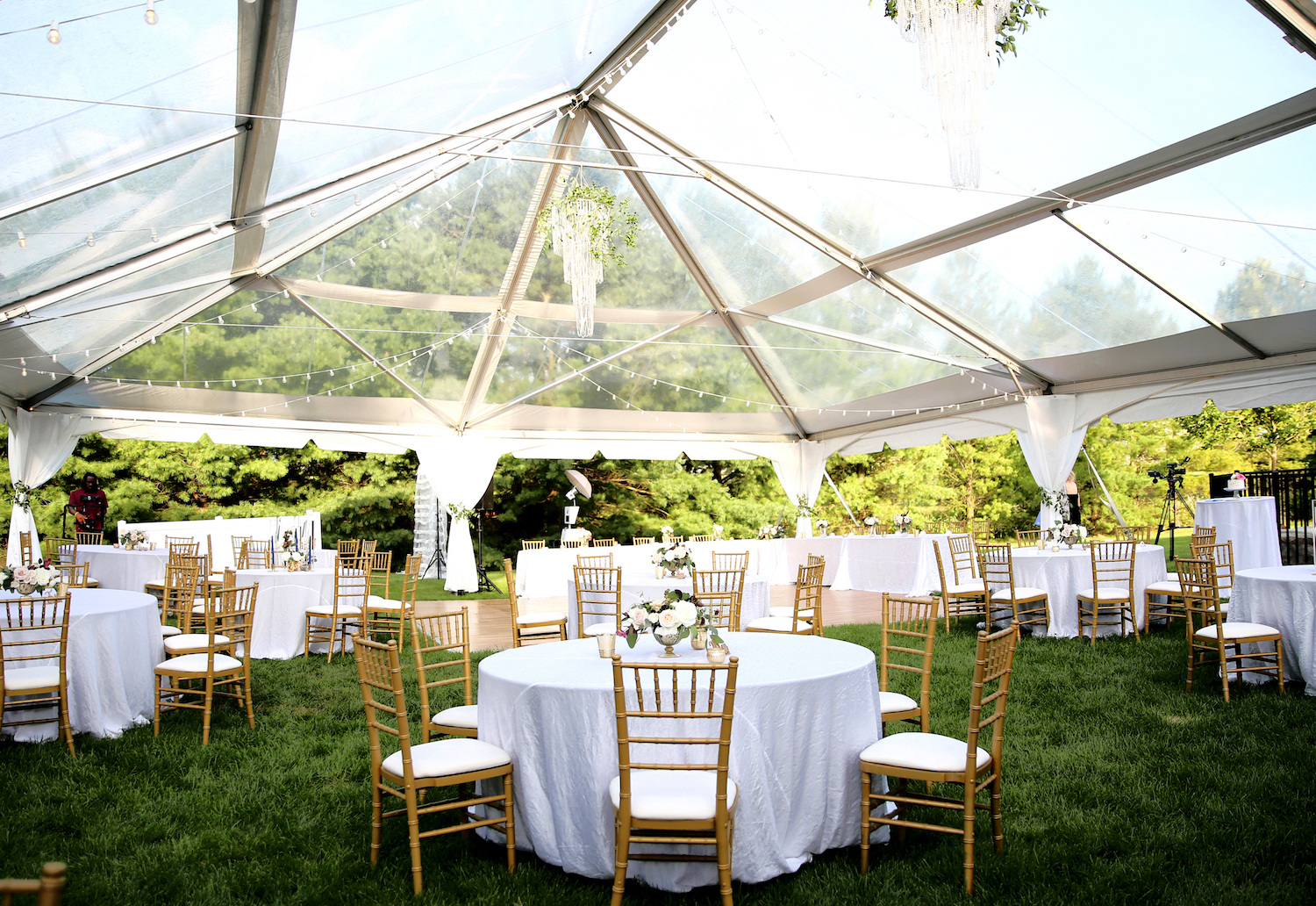 Table setup for reception at Kalamazoo Michigan wedding