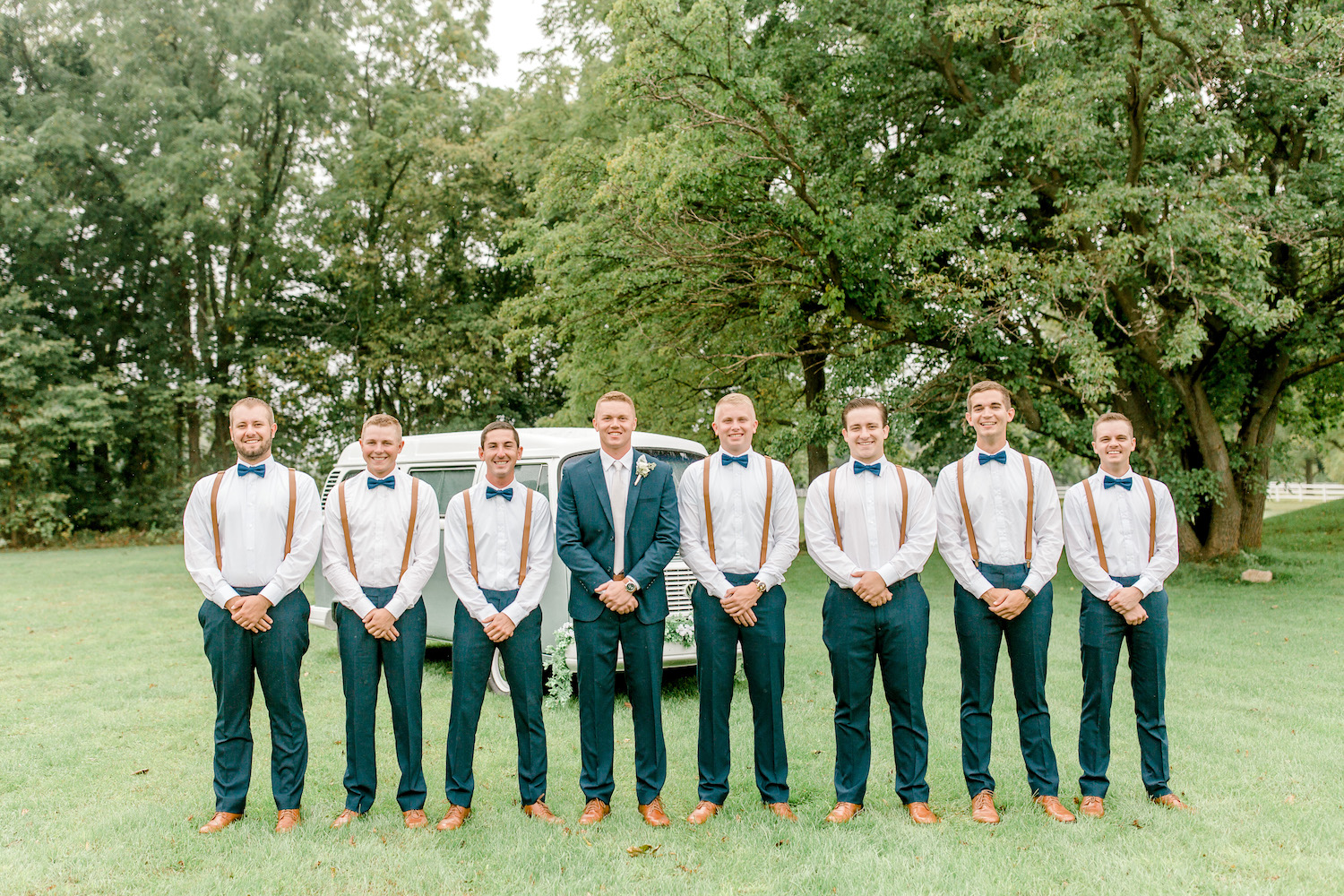 Groom and groomsman at Wallinwood Springs Golf Course wedding