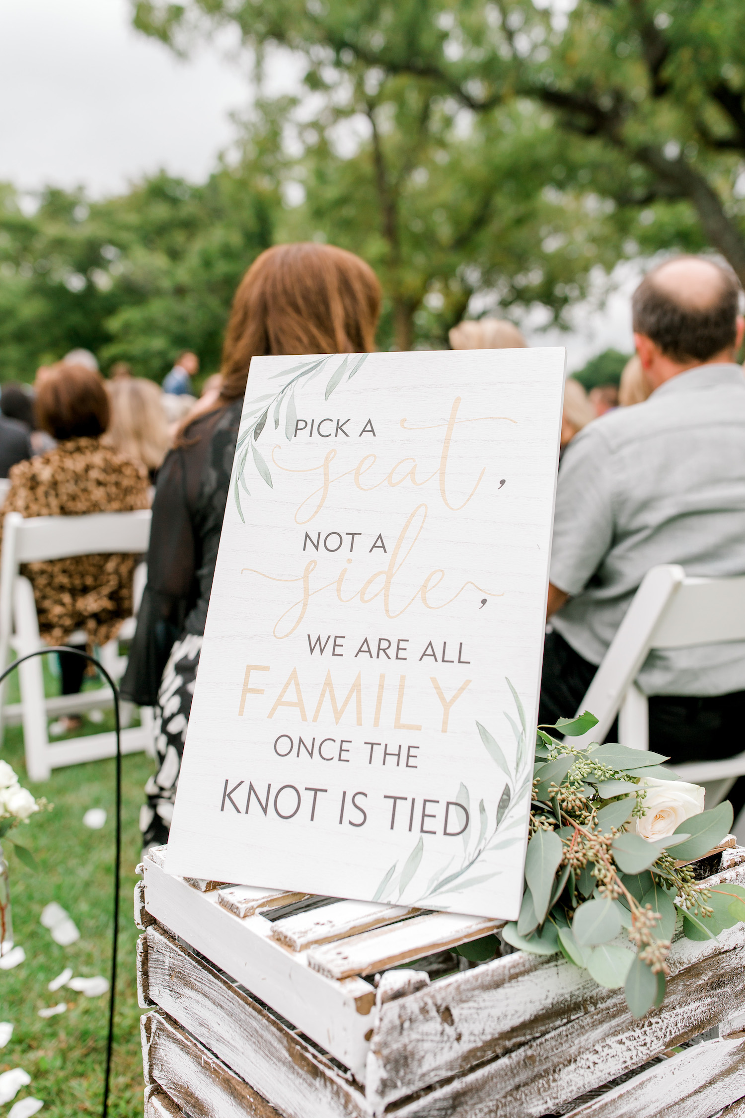 Wallinwood Springs Golf Course wedding ceremony sign