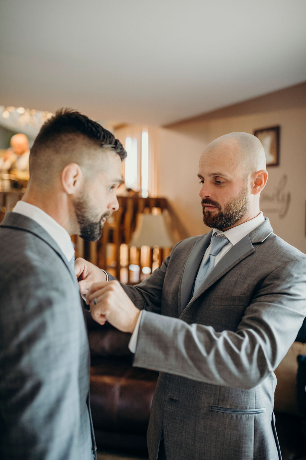 Groom getting ready before wedding