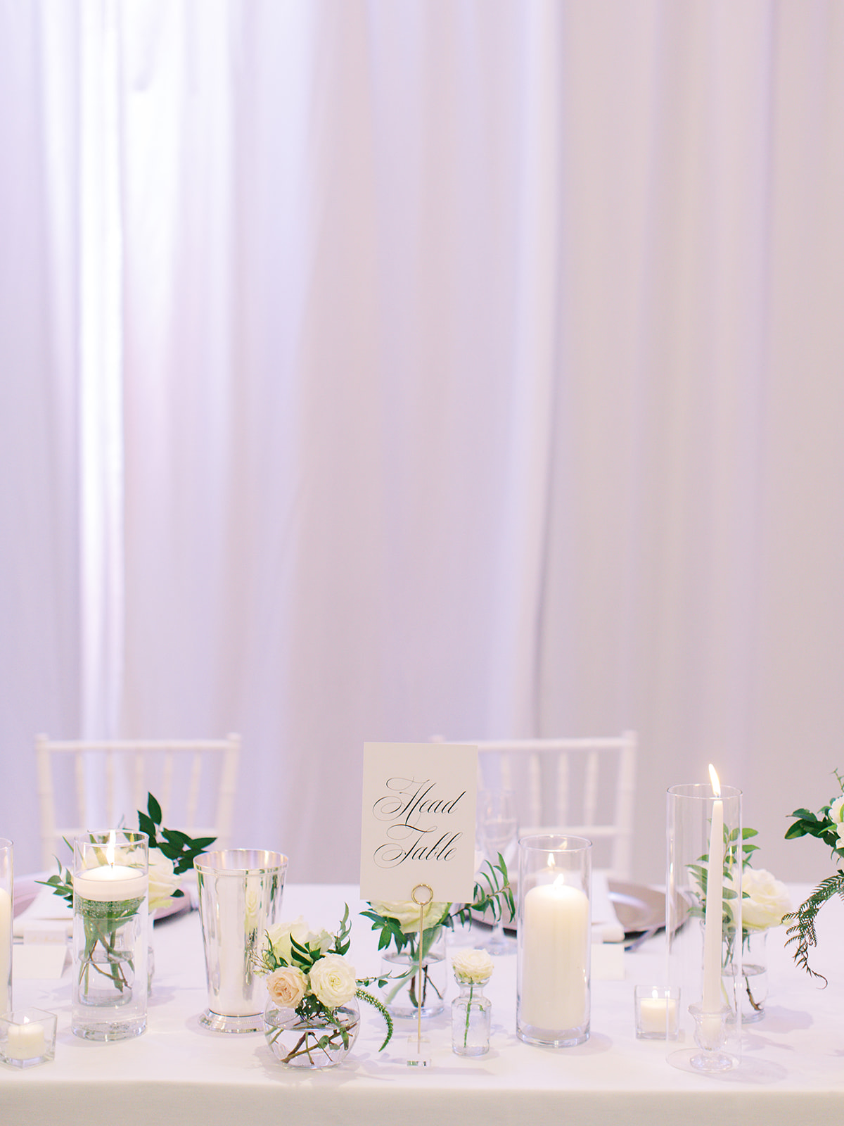 Ritz Charles wedding head table decor