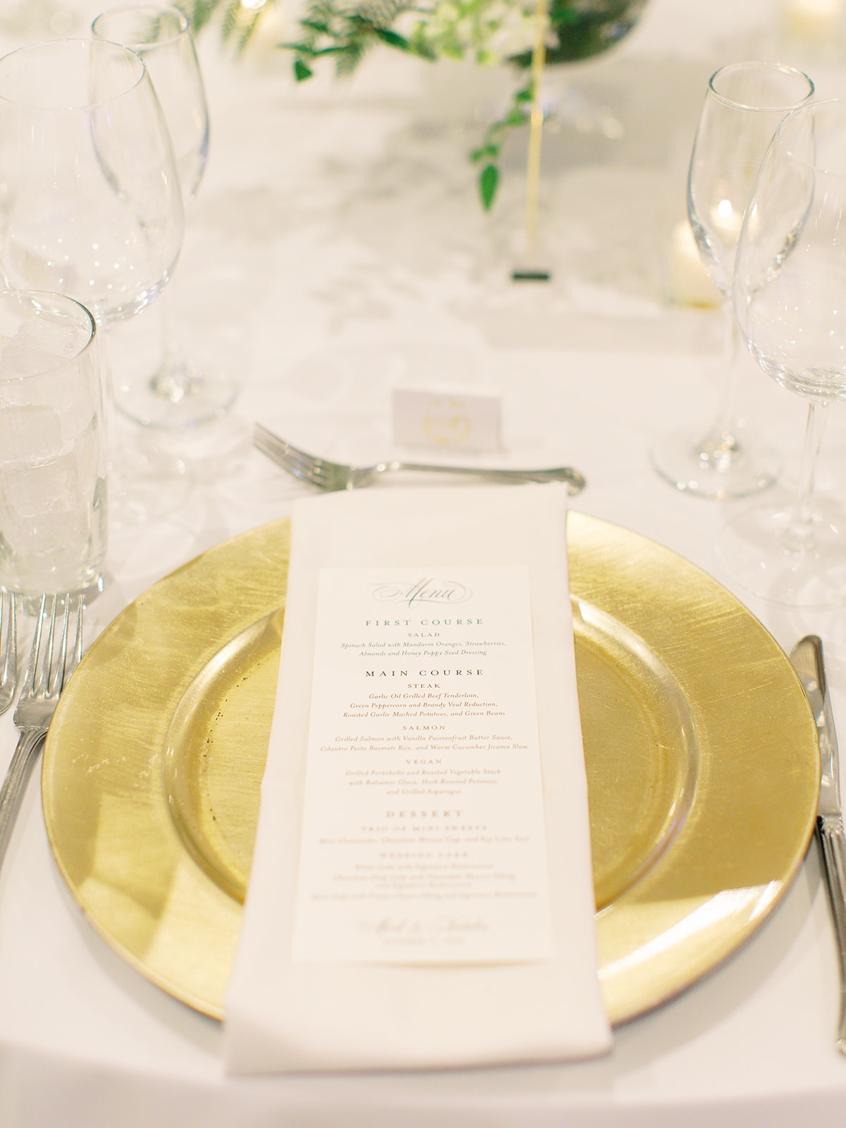 Ritz Charles wedding place setting