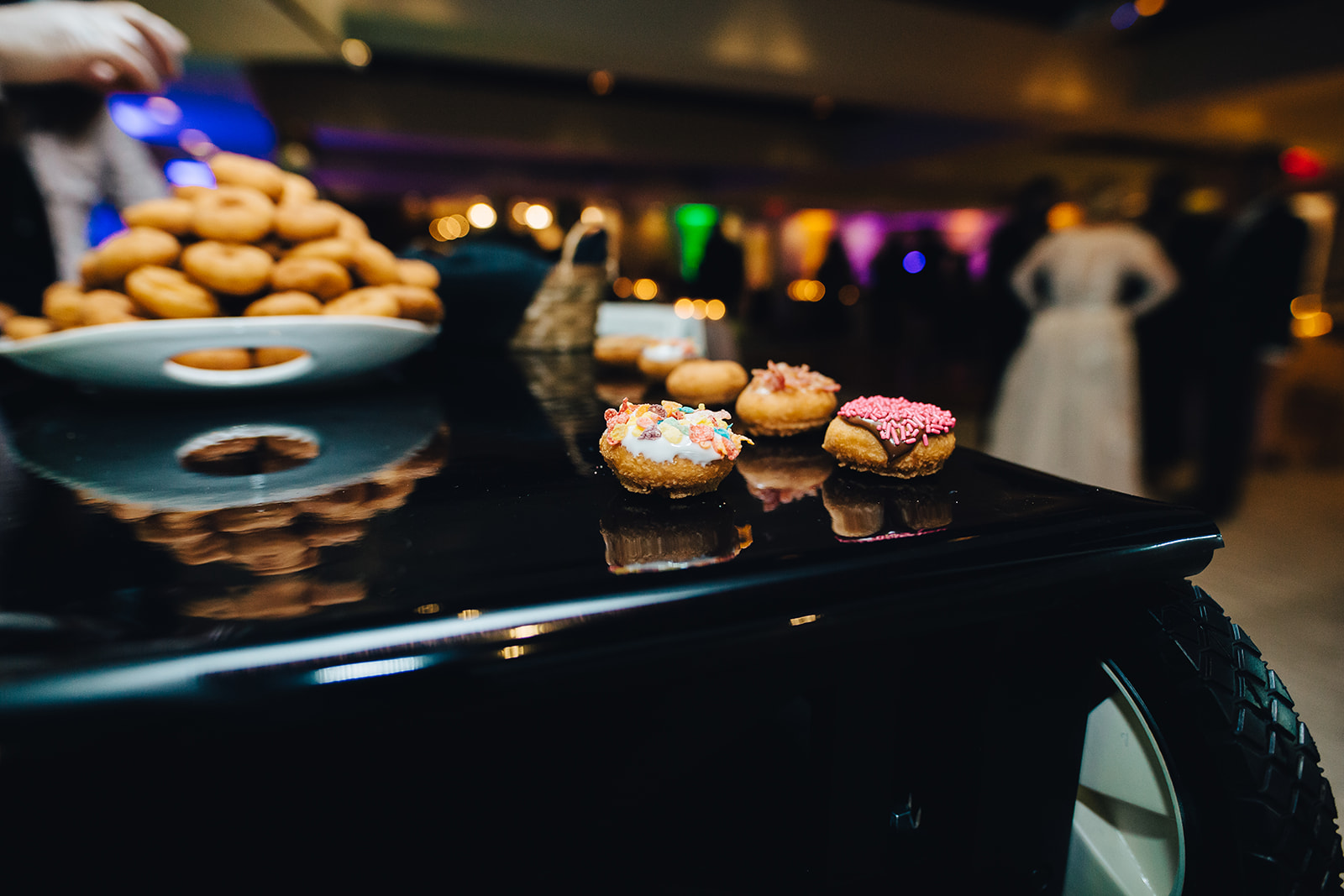 Decorated donuts at West Bay Beach wedding