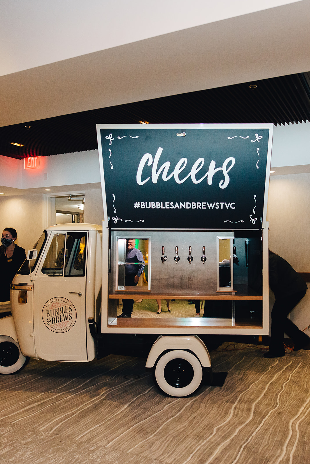 Cider cart at West Bay Beach wedding