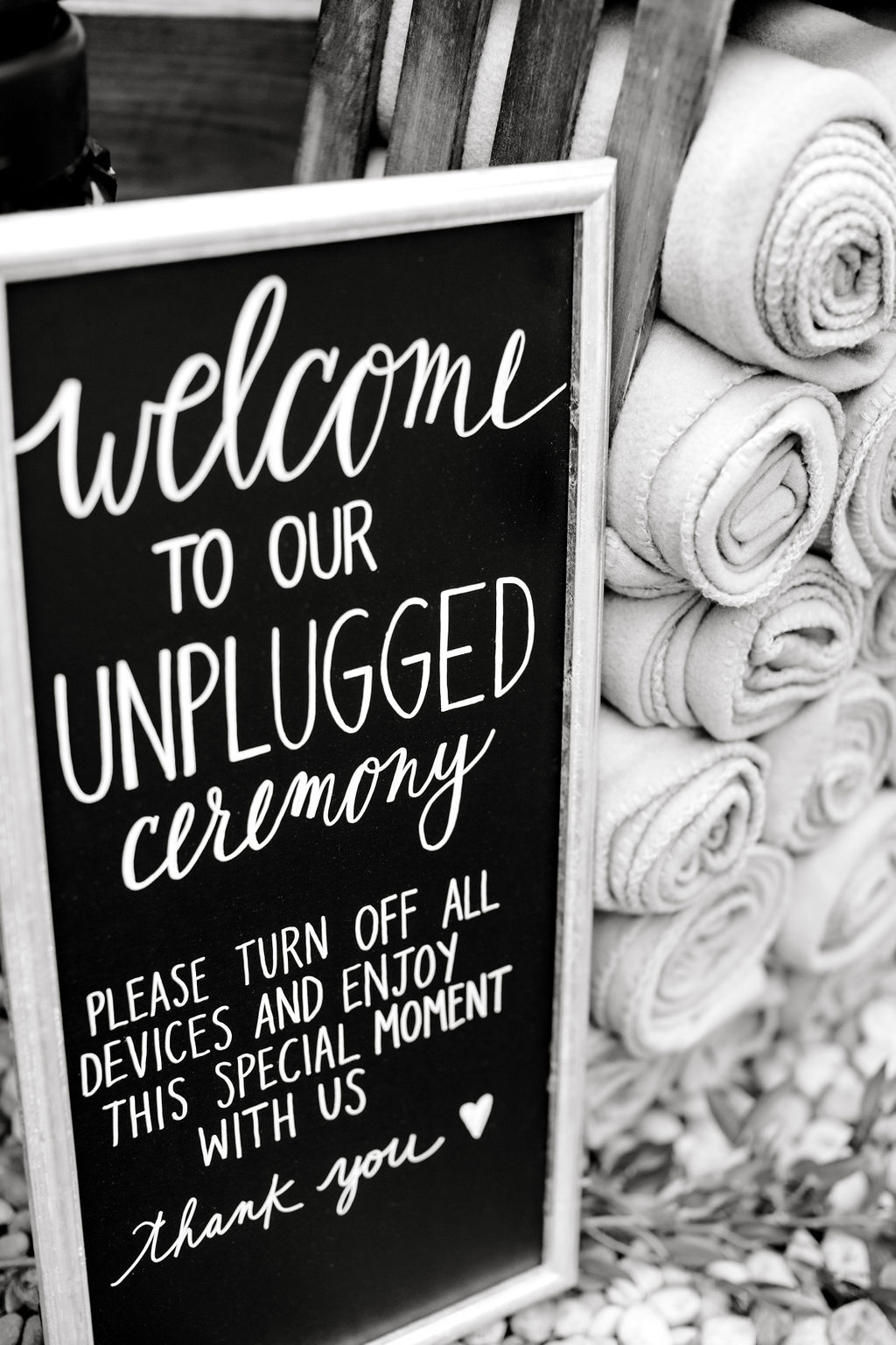 Unplugged ceremony signage
