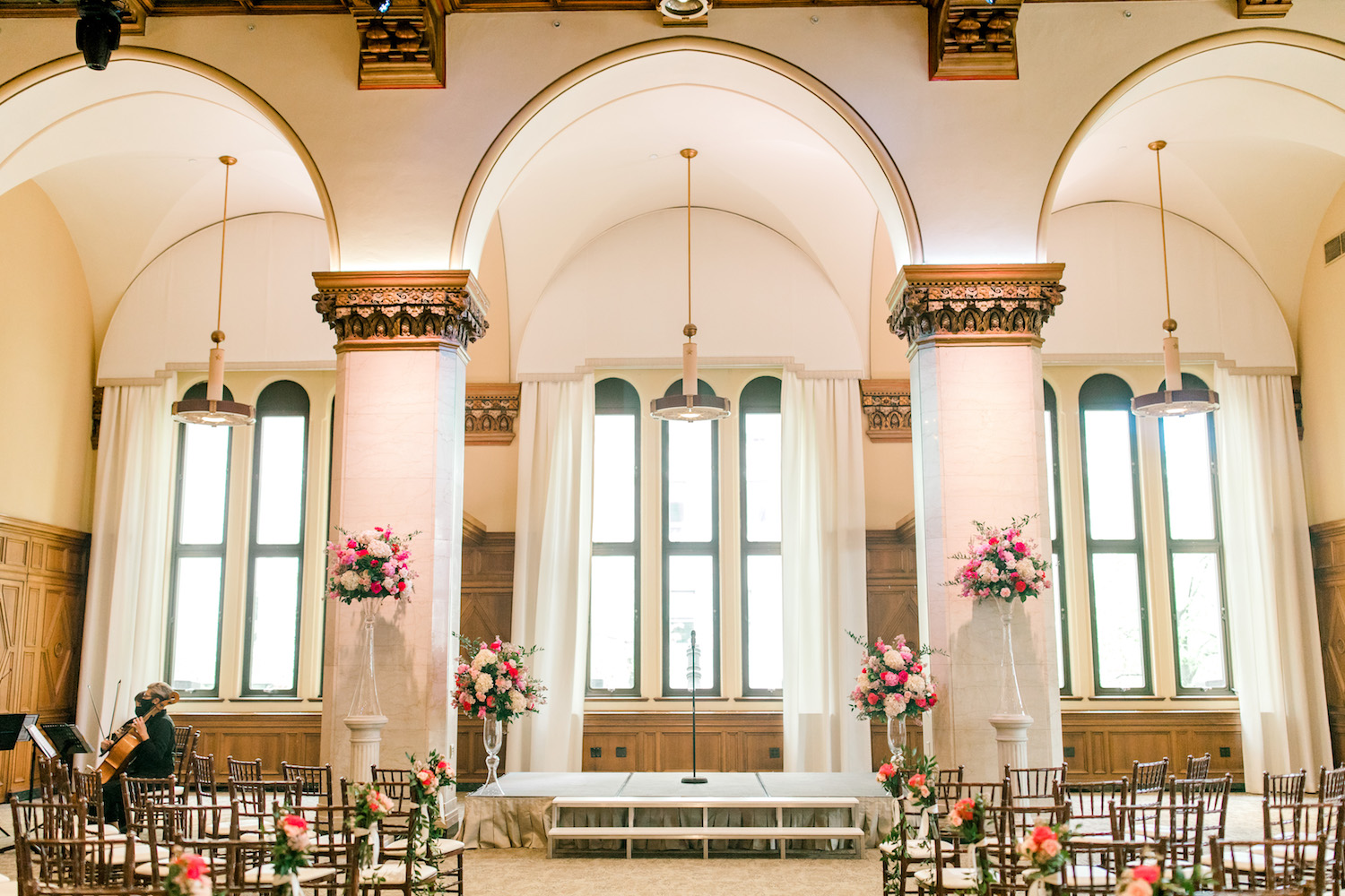 Ceremony space of City Flats Hotel wedding