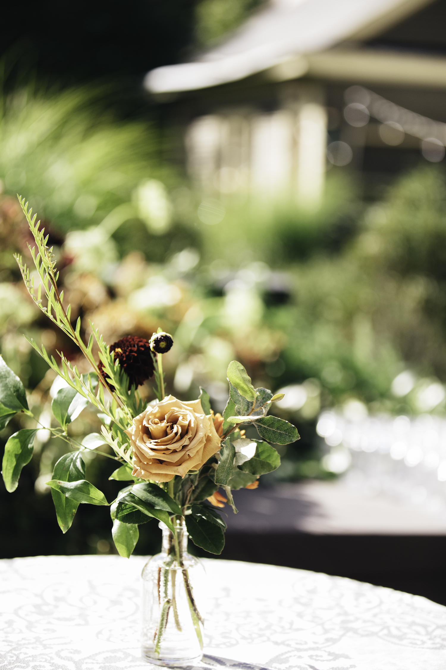 Floral vase at Grand Rapids Backyard wedding