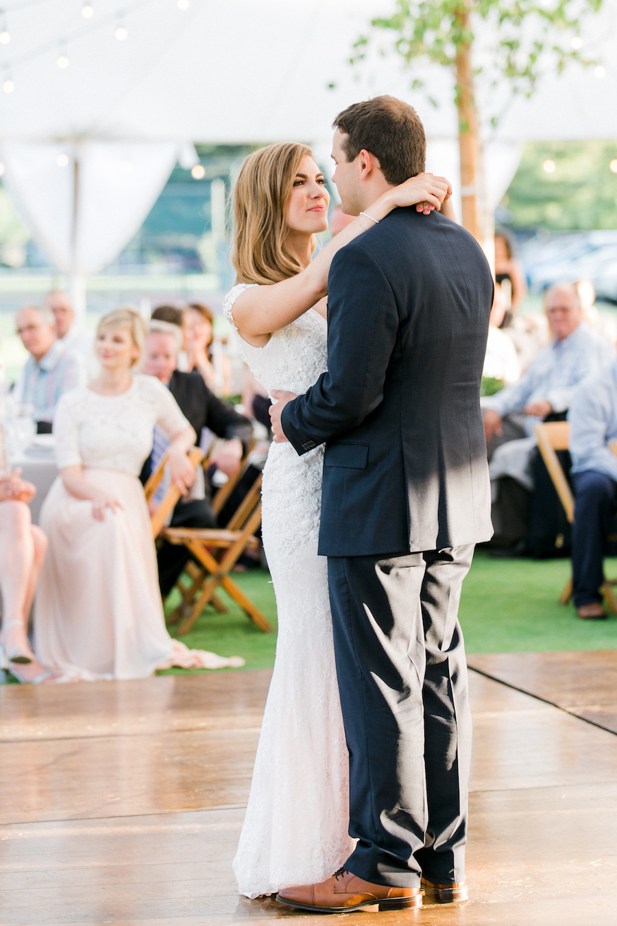 A couple sharing their first dance