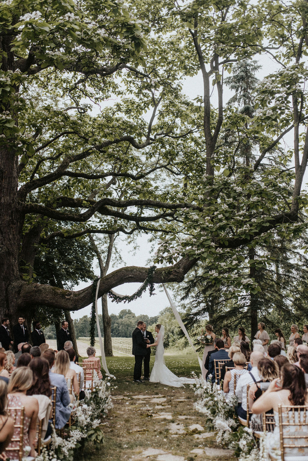 An outdoor ceremony in Berrien Springs, Michigan.