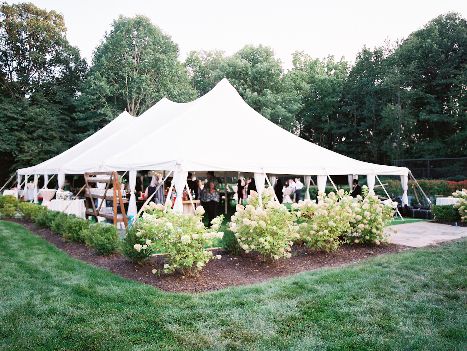 Tent at reception of apple blossom resort wedding