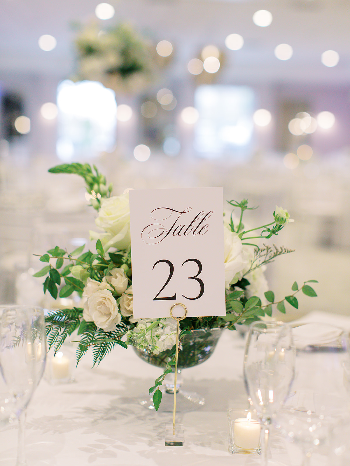 Ritz Charles wedding reception table decor